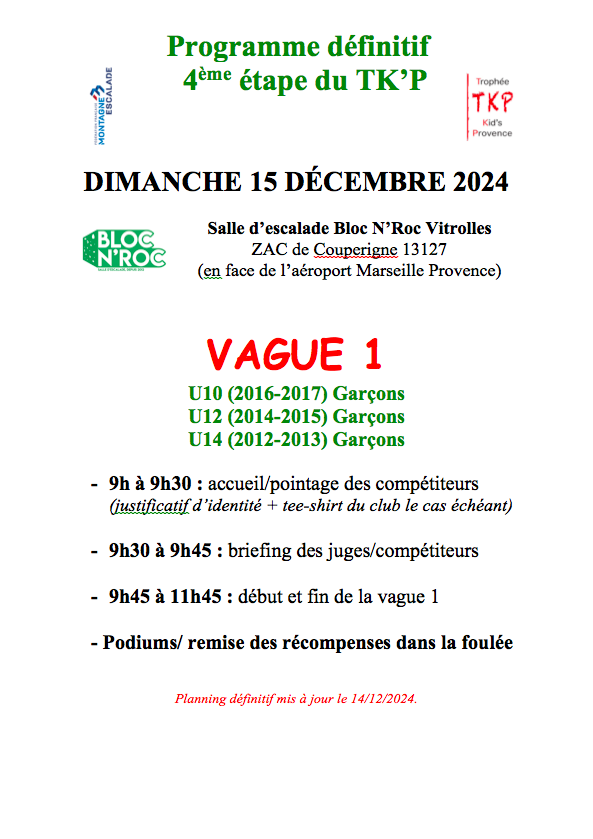 Programme Définitif Vague 1 Tkp Blocnroc Vitrolles Dimanche 15 Decembre 2024