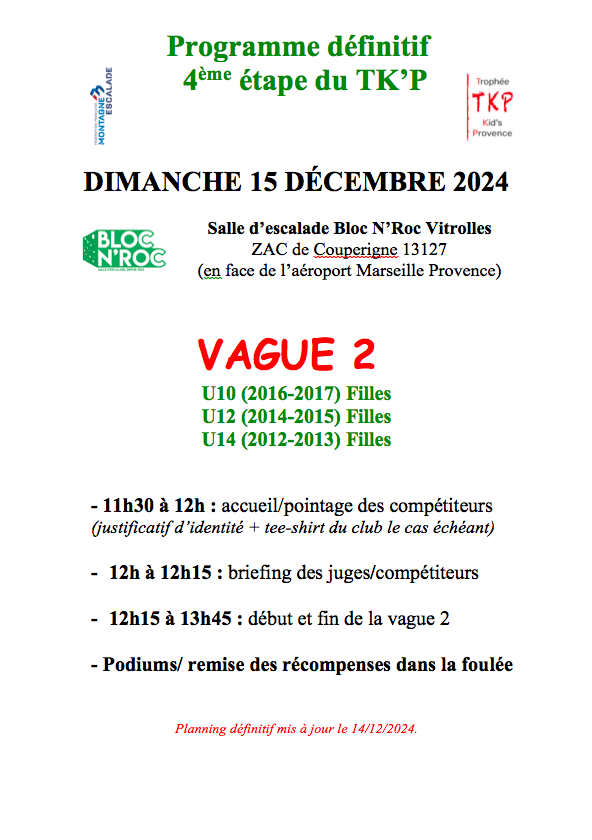 Programme Définitif Vague 2 Tkp Blocnroc Vitrolles Dimanche 15 Decembre 2024