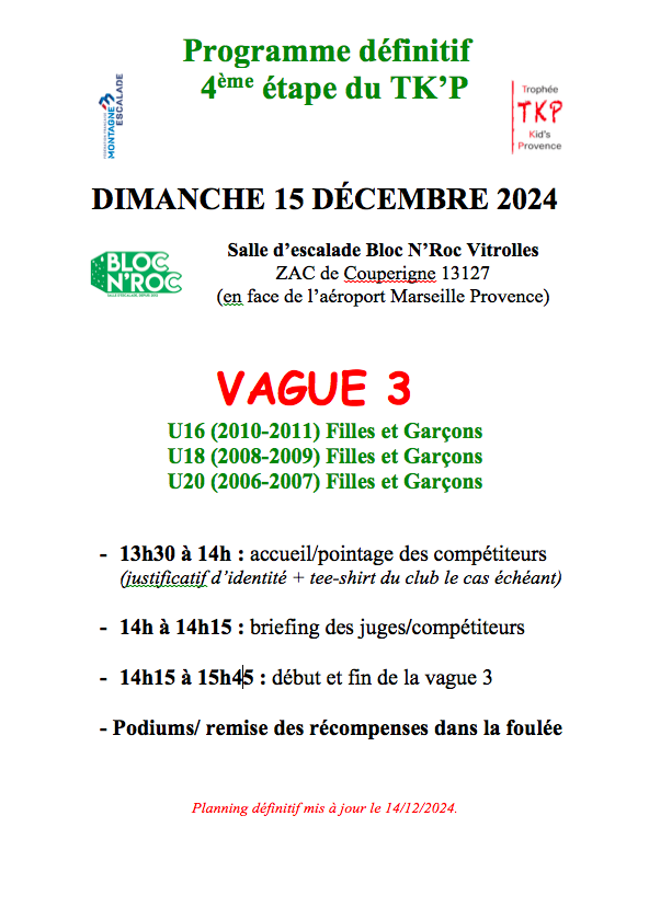 Programme Définitif Vague 3 Tkp Blocnroc Vitrolles Dimanche 15 Decembre 2024